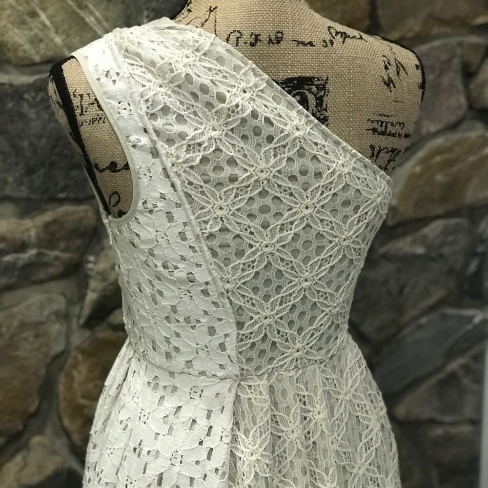 RACHEL Rachel Roy two-tone lace cream dress 2 womens - Picture 3 of 8